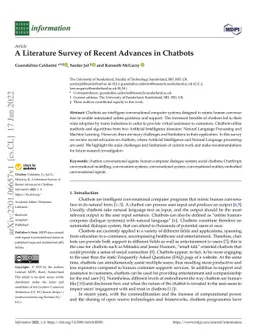 A Literature Survey of Recent Advances in Chatbots