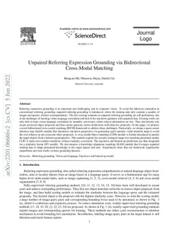 Unpaired Referring Expression Grounding via Bidirectional Cross-Modal
  Matching
