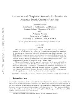 Antimodes and Graphical Anomaly Exploration via Adaptive Depth Quantile
  Functions