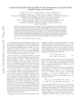 Asymptotic self-similar blow-up profile for three-dimensional
  axisymmetric Euler equations using neural networks