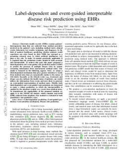 Label-dependent and event-guided interpretable disease risk prediction
  using EHRs