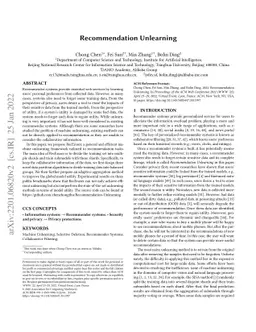 Recommendation Unlearning