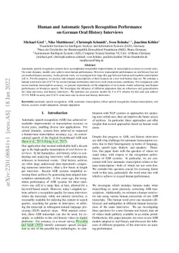 Human and Automatic Speech Recognition Performance on German Oral
  History Interviews
