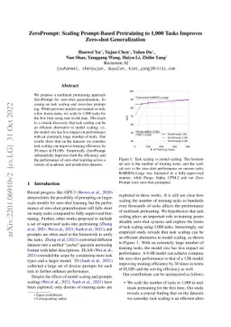 ZeroPrompt: Scaling Prompt-Based Pretraining to 1,000 Tasks Improves
  Zero-Shot Generalization