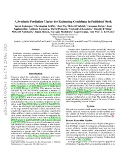 A Synthetic Prediction Market for Estimating Confidence in Published
  Work