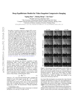 Deep Equilibrium Models for Video Snapshot Compressive Imaging
