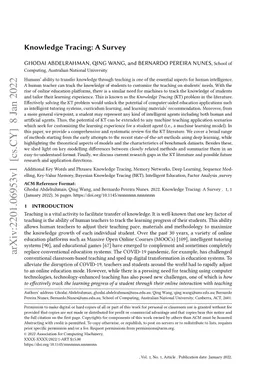 Knowledge Tracing: A Survey