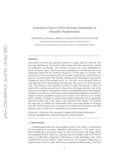 Continual Coarse-to-Fine Domain Adaptation in Semantic Segmentation