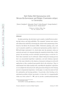 Safe Online Bid Optimization with Return on Investment and Budget Constraints