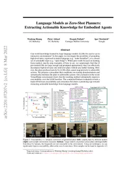 Language Models as Zero-Shot Planners: Extracting Actionable Knowledge
  for Embodied Agents