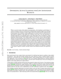 Optimizing Active Learning for Low Annotation Budgets