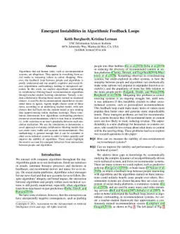 Emergent Instabilities in Algorithmic Feedback Loops