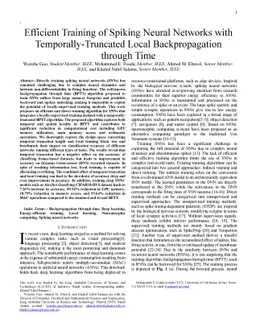 Efficient Training of Spiking Neural Networks with Temporally-Truncated
  Local Backpropagation through Time
