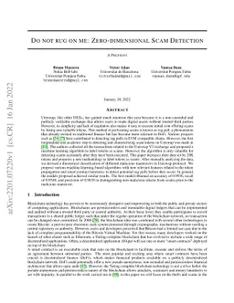 Do not rug on me: Zero-dimensional Scam Detection