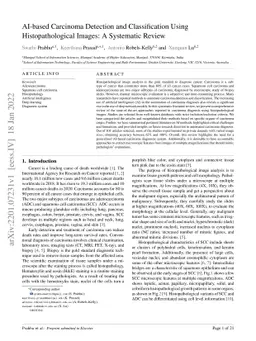 AI-based Carcinoma Detection and Classification Using Histopathological
  Images: A Systematic Review