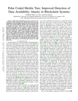 Polar Coded Merkle Tree: Improved Detection of Data Availability Attacks
  in Blockchain Systems