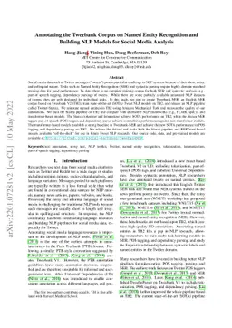 Annotating the Tweebank Corpus on Named Entity Recognition and Building
  NLP Models for Social Media Analysis