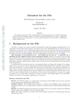 Datasheet for the Pile