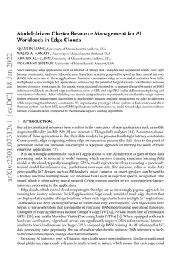 Model-driven Cluster Resource Management for AI Workloads in Edge Clouds