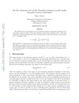 On the minimax rate of the Gaussian sequence model under bounded convex
  constraints