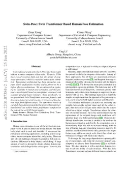 Swin-Pose: Swin Transformer Based Human Pose Estimation