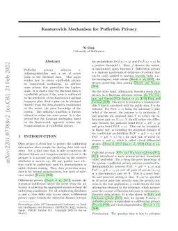 Kantorovich Mechanism for Pufferfish Privacy