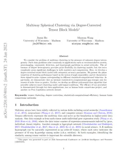 Multiway Spherical Clustering via Degree-Corrected Tensor Block Models