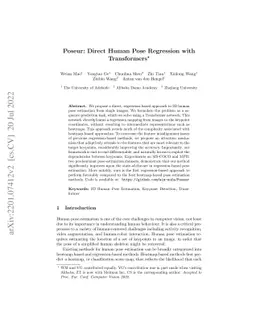 Poseur: Direct Human Pose Regression with Transformers