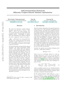 Lifted Primal-Dual Method for Bilinearly Coupled Smooth Minimax
  Optimization