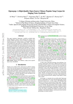 Opencpop: A High-Quality Open Source Chinese Popular Song Corpus for
  Singing Voice Synthesis
