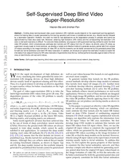 Self-Supervised Deep Blind Video Super-Resolution