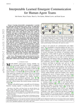 Interpretable Learned Emergent Communication for Human-Agent Teams