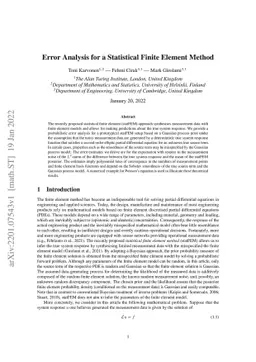 Error analysis for a statistical finite element method