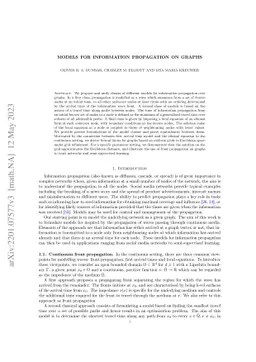 Models for information propagation on graphs