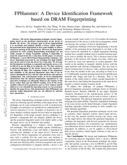 FPHammer: A Device Identification Framework based on DRAM Fingerprinting