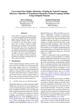 Uncovering More Shallow Heuristics: Probing the Natural Language
  Inference Capacities of Transformer-Based Pre-Trained Language Models Using
  Syllogistic Patterns