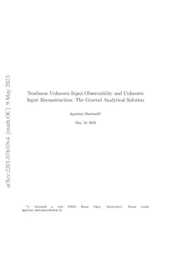 Nonlinear Unknown Input Observability and Unknown Input Reconstruction:
  The General Analytical Solution