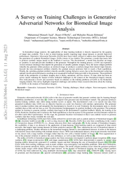 A Survey on Training Challenges in Generative Adversarial Networks for
  Biomedical Image Analysis