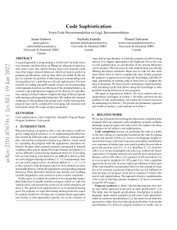 Code Sophistication: From Code Recommendation to Logic Recommendation