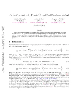 On the Complexity of a Practical Primal-Dual Coordinate Method