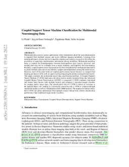 Coupled Support Tensor Machine Classification for Multimodal
  Neuroimaging Data
