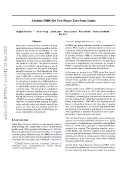 Anytime PSRO for Two-Player Zero-Sum Games