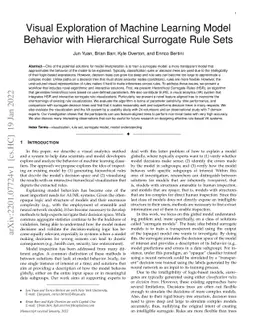 Visual Exploration of Machine Learning Model Behavior with Hierarchical
  Surrogate Rule Sets