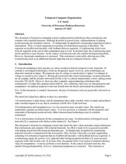 Temporal Computer Organization