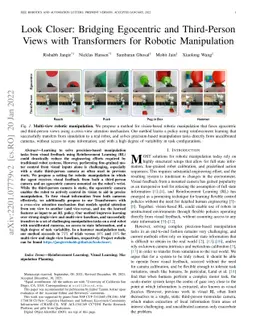 Look Closer: Bridging Egocentric and Third-Person Views with
  Transformers for Robotic Manipulation