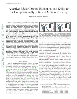 Adaptive Bézier Degree Reduction and Splitting for Computationally
  Efficient Motion Planning