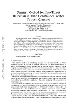 Sensing Method for Two-Target Detection in Time-Constrained Vector
  Poisson Channel