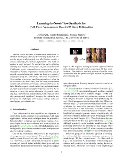 Learning-by-Novel-View-Synthesis for Full-Face Appearance-Based 3D Gaze
  Estimation