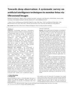 Towards deep observation: A systematic survey on artificial intelligence
  techniques to monitor fetus via Ultrasound Images