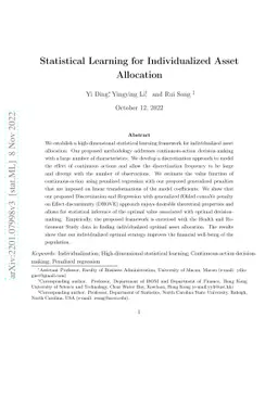 Statistical Learning for Individualized Asset Allocation